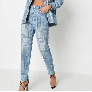 Missguided bandana print jeans